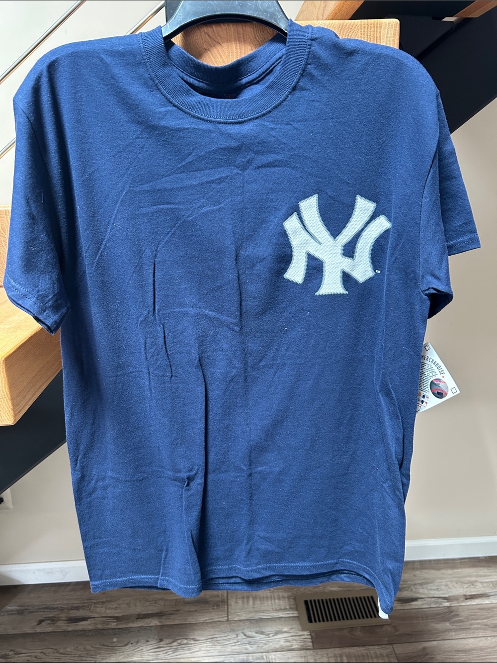 Majestic Navy Blue New York Logo Short Sleeve Tee
